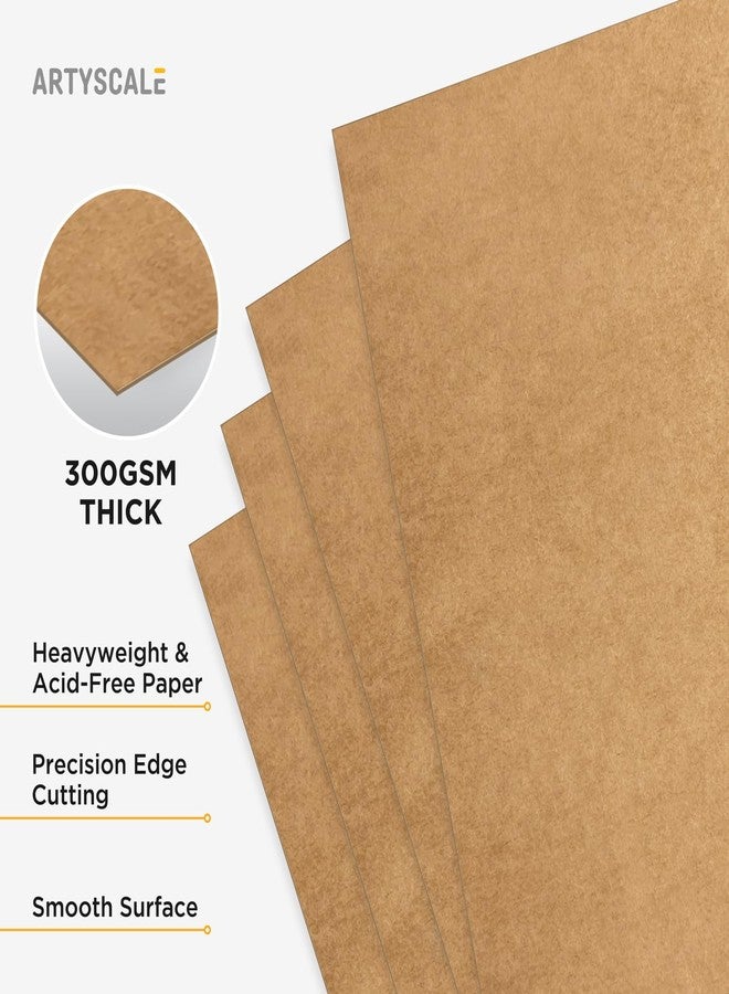ARTYSCALE 300 GSM A4 Kraft/Craft Paper Sheets (Brown Color Cardboard) Craft Liner for DIY, Scrapbooking, Art & More - Pack of 10 - Image 5
